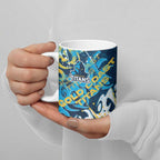 Personalized Gold Coast Titans Rugby Ceramic Mug Urban Street Graffiti Style - Distressed Splatter Elements