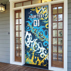 Personalized Gold Coast Titans Rugby Door Cover Urban Street Graffiti Style - Distressed Splatter Elements