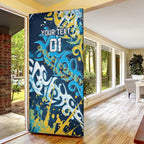 Personalized Gold Coast Titans Rugby Door Cover Urban Street Graffiti Style - Distressed Splatter Elements