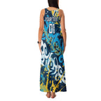Personalized Gold Coast Titans Rugby Family Matching Tank Maxi Dress and Hawaiian Shirt Urban Street Graffiti Style - Distressed Splatter Elements
