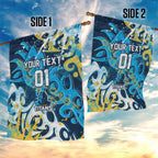 Personalized Gold Coast Titans Rugby Garden Flag Urban Street Graffiti Style - Distressed Splatter Elements