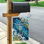 Personalized Gold Coast Titans Rugby Garden Flag Urban Street Graffiti Style - Distressed Splatter Elements
