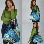 Personalized Gold Coast Titans Rugby Grocery Bag Urban Street Graffiti Style - Distressed Splatter Elements