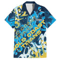 Personalized Gold Coast Titans Rugby Hawaiian Shirt Urban Street Graffiti Style - Distressed Splatter Elements