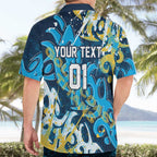Personalized Gold Coast Titans Rugby Hawaiian Shirt Urban Street Graffiti Style - Distressed Splatter Elements