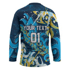 Personalized Gold Coast Titans Rugby Hockey Jersey Urban Street Graffiti Style - Distressed Splatter Elements