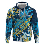 Personalized Gold Coast Titans Rugby Hoodie Urban Street Graffiti Style - Distressed Splatter Elements