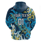 Personalized Gold Coast Titans Rugby Hoodie Urban Street Graffiti Style - Distressed Splatter Elements