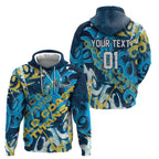 Personalized Gold Coast Titans Rugby Hoodie Urban Street Graffiti Style - Distressed Splatter Elements