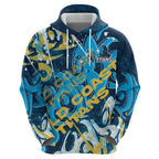 Personalized Gold Coast Titans Rugby Hoodie Urban Street Graffiti Style - Distressed Splatter Elements