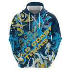 Personalized Gold Coast Titans Rugby Hoodie Urban Street Graffiti Style - Distressed Splatter Elements