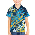 Personalized Gold Coast Titans Rugby Kid Hawaiian Shirt Urban Street Graffiti Style - Distressed Splatter Elements