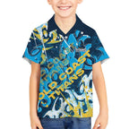Personalized Gold Coast Titans Rugby Kid Hawaiian Shirt Urban Street Graffiti Style - Distressed Splatter Elements