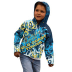 Personalized Gold Coast Titans Rugby Kid Hoodie Urban Street Graffiti Style - Distressed Splatter Elements