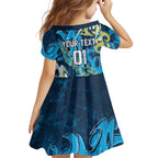Personalized Gold Coast Titans Rugby Kid Short Sleeve Dress Urban Street Graffiti Style - Distressed Splatter Elements