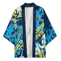 Personalized Gold Coast Titans Rugby Kimono Urban Street Graffiti Style - Distressed Splatter Elements