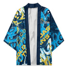 Personalized Gold Coast Titans Rugby Kimono Urban Street Graffiti Style - Distressed Splatter Elements