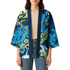 Personalized Gold Coast Titans Rugby Kimono Urban Street Graffiti Style - Distressed Splatter Elements