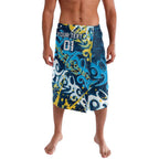 Personalized Gold Coast Titans Rugby Lavalava Urban Street Graffiti Style - Distressed Splatter Elements