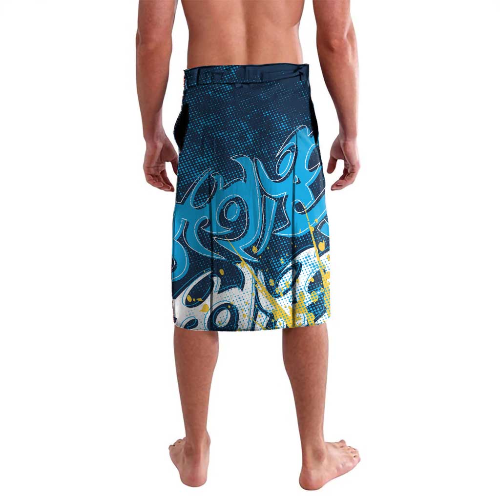 Personalized Gold Coast Titans Rugby Lavalava Urban Street Graffiti Style - Distressed Splatter Elements