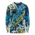 Personalized Gold Coast Titans Rugby Long Sleeve Shirt Urban Street Graffiti Style - Distressed Splatter Elements