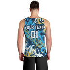 Personalized Gold Coast Titans Rugby Men Tank Top Urban Street Graffiti Style - Distressed Splatter Elements