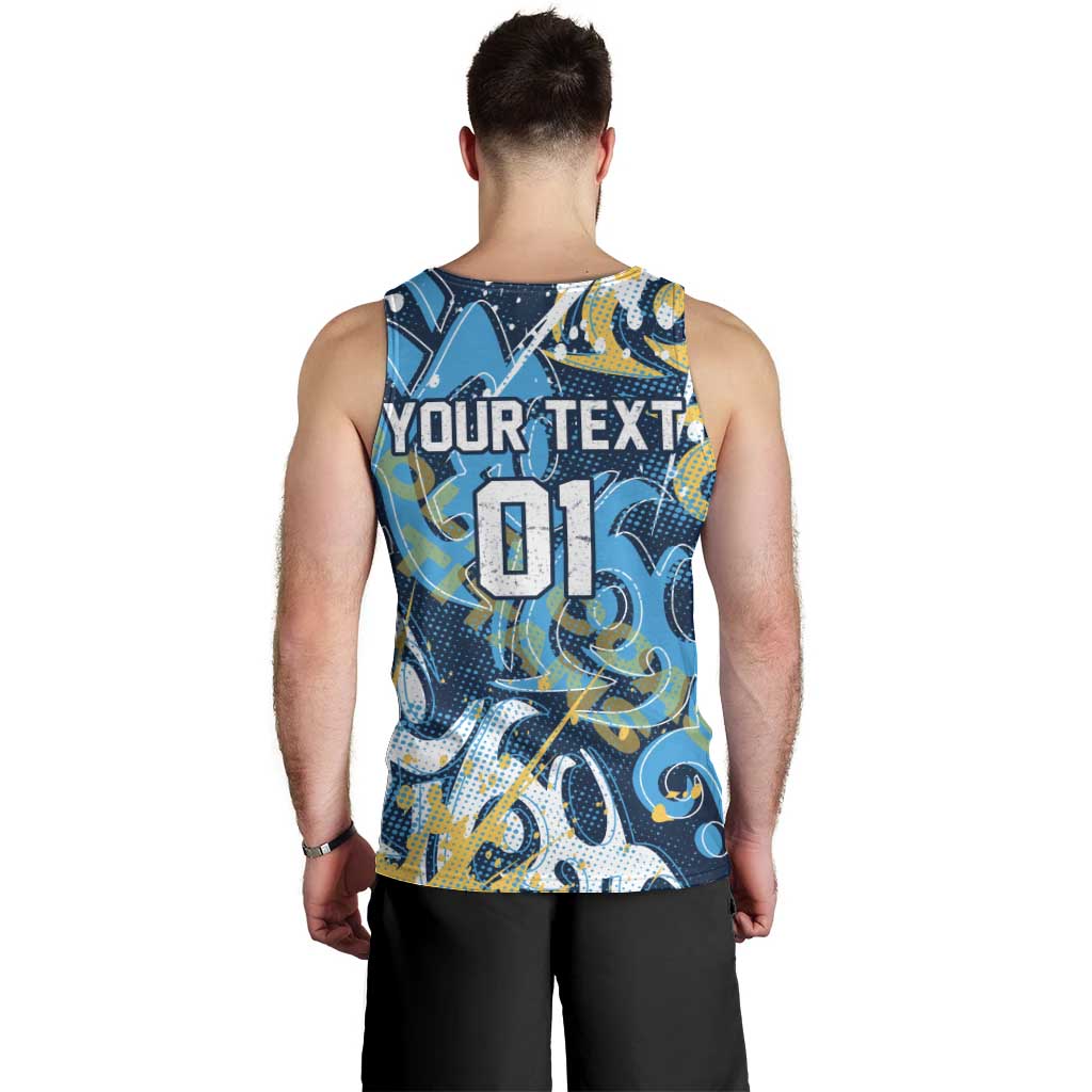 Personalized Gold Coast Titans Rugby Men Tank Top Urban Street Graffiti Style - Distressed Splatter Elements