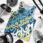 Personalized Gold Coast Titans Rugby Men Tank Top Urban Street Graffiti Style - Distressed Splatter Elements