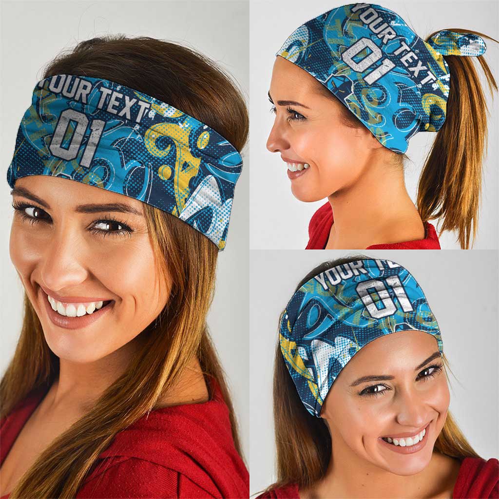 Personalized Gold Coast Titans Rugby Neck Gaiter Urban Street Graffiti Style - Distressed Splatter Elements