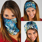 Personalized Gold Coast Titans Rugby Neck Gaiter Urban Street Graffiti Style - Distressed Splatter Elements