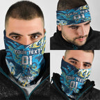 Personalized Gold Coast Titans Rugby Neck Gaiter Urban Street Graffiti Style - Distressed Splatter Elements