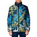 Personalized Gold Coast Titans Rugby Padded Jacket Urban Street Graffiti Style - Distressed Splatter Elements