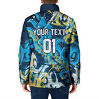Personalized Gold Coast Titans Rugby Padded Jacket Urban Street Graffiti Style - Distressed Splatter Elements