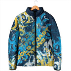 Personalized Gold Coast Titans Rugby Padded Jacket Urban Street Graffiti Style - Distressed Splatter Elements