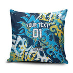 Personalized Gold Coast Titans Rugby Pillow Cover Urban Street Graffiti Style - Distressed Splatter Elements