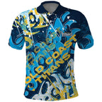Personalized Gold Coast Titans Rugby Polo Shirt Urban Street Graffiti Style - Distressed Splatter Elements