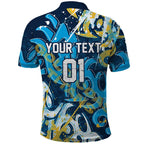 Personalized Gold Coast Titans Rugby Polo Shirt Urban Street Graffiti Style - Distressed Splatter Elements