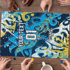 Personalized Gold Coast Titans Rugby Puzzle Urban Street Graffiti Style - Distressed Splatter Elements