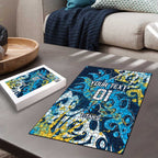 Personalized Gold Coast Titans Rugby Puzzle Urban Street Graffiti Style - Distressed Splatter Elements