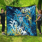 Personalized Gold Coast Titans Rugby Quilt Urban Street Graffiti Style - Distressed Splatter Elements