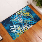 Personalized Gold Coast Titans Rugby Rubber Doormat Urban Street Graffiti Style - Distressed Splatter Elements