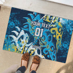 Personalized Gold Coast Titans Rugby Rubber Doormat Urban Street Graffiti Style - Distressed Splatter Elements