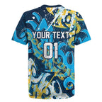 Personalized Gold Coast Titans Rugby Rugby Jersey Urban Street Graffiti Style - Distressed Splatter Elements