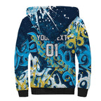 Personalized Gold Coast Titans Rugby Sherpa Hoodie Urban Street Graffiti Style - Distressed Splatter Elements