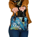 Personalized Gold Coast Titans Rugby Shoulder Handbag Urban Street Graffiti Style - Distressed Splatter Elements