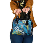 Personalized Gold Coast Titans Rugby Shoulder Handbag Urban Street Graffiti Style - Distressed Splatter Elements