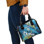 Personalized Gold Coast Titans Rugby Shoulder Handbag Urban Street Graffiti Style - Distressed Splatter Elements