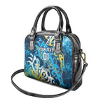 Personalized Gold Coast Titans Rugby Shoulder Handbag Urban Street Graffiti Style - Distressed Splatter Elements