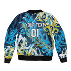 Personalized Gold Coast Titans Rugby Sleeve Zip Bomber Jacket Urban Street Graffiti Style - Distressed Splatter Elements