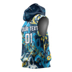 Personalized Gold Coast Titans Rugby Sleeveless Hoodie Urban Street Graffiti Style - Distressed Splatter Elements